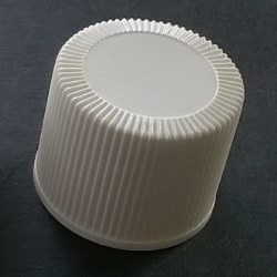 Screw cap PP, ø 24, white, childproof CRC, second version millerighe, with PE liner 1,5 mm